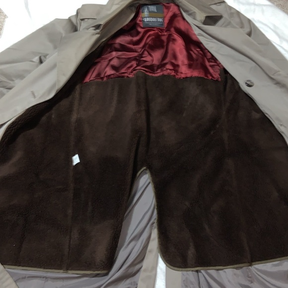 London Fog Towne trench coat 38 short with belt and fleece liner taupe excellent - Picture 9 of 15